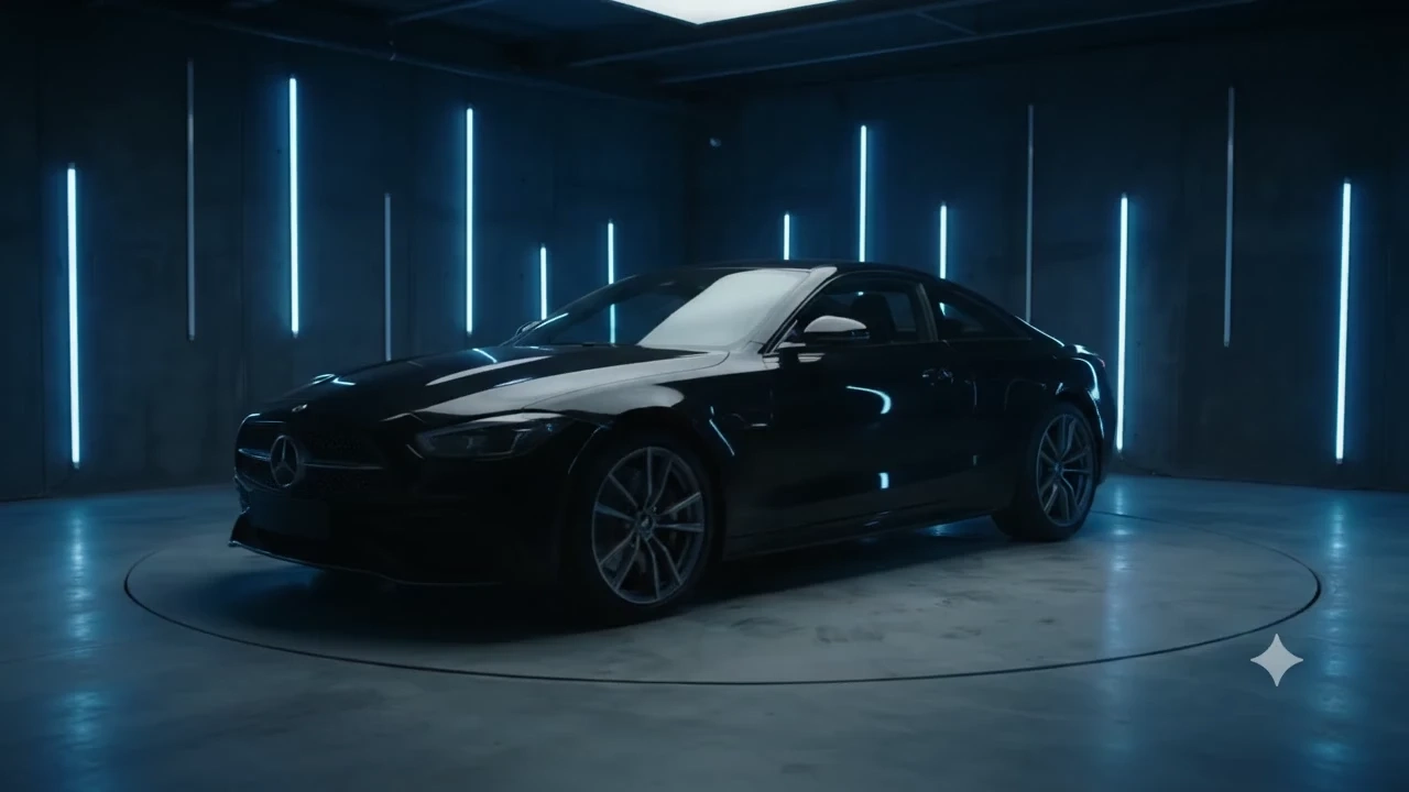 A classic car, presented frame by frame